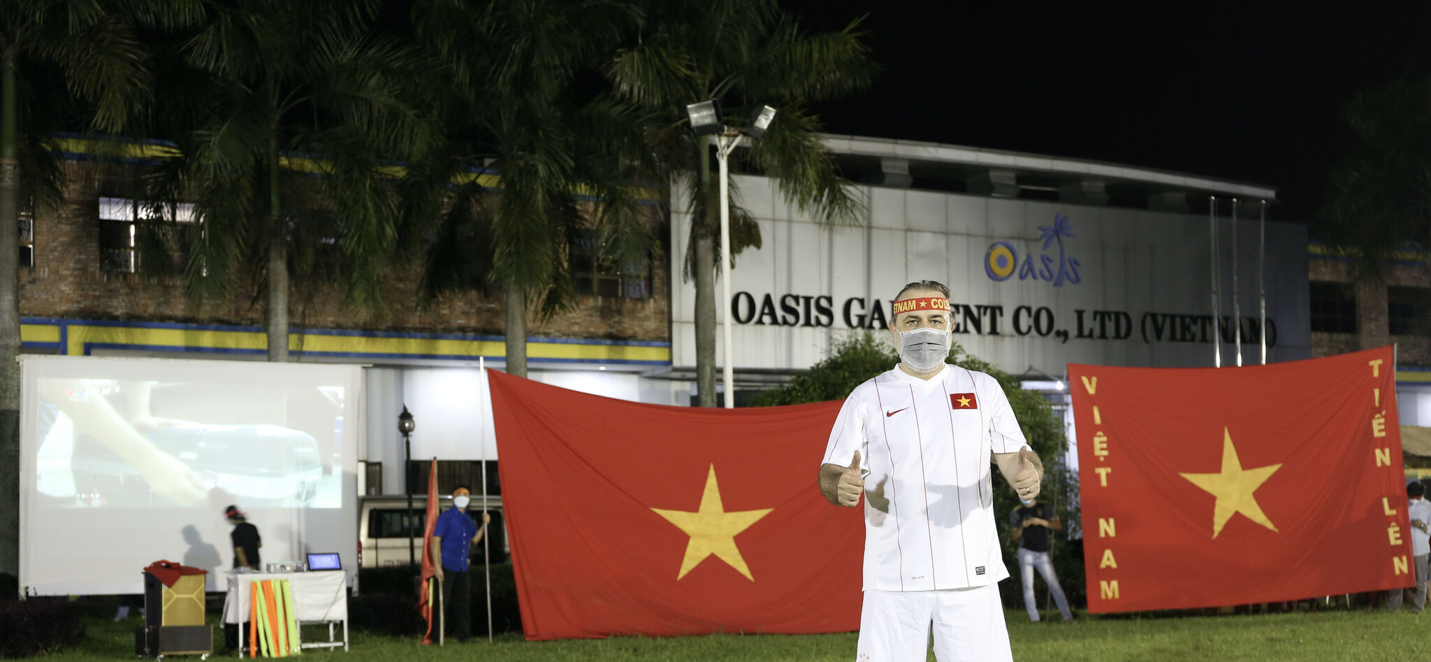 Oasis employees cheered on the Vietnamese team